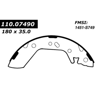Centric Parts Centric Brake Shoes, 111.07490 111.07490